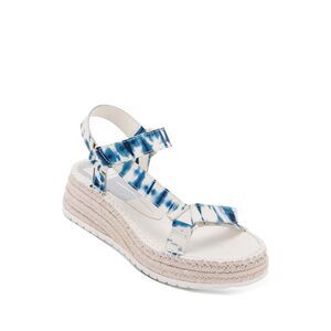 DOLCE VITA Womens White Snakeskin 1" Platform Stitch Mano Wedge Shoes 7